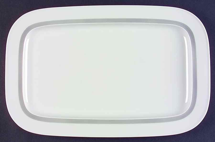 Variations White Rim with Gray (Gray Band) 15" Oval Serving Platter by Rosenthal - Continental-1