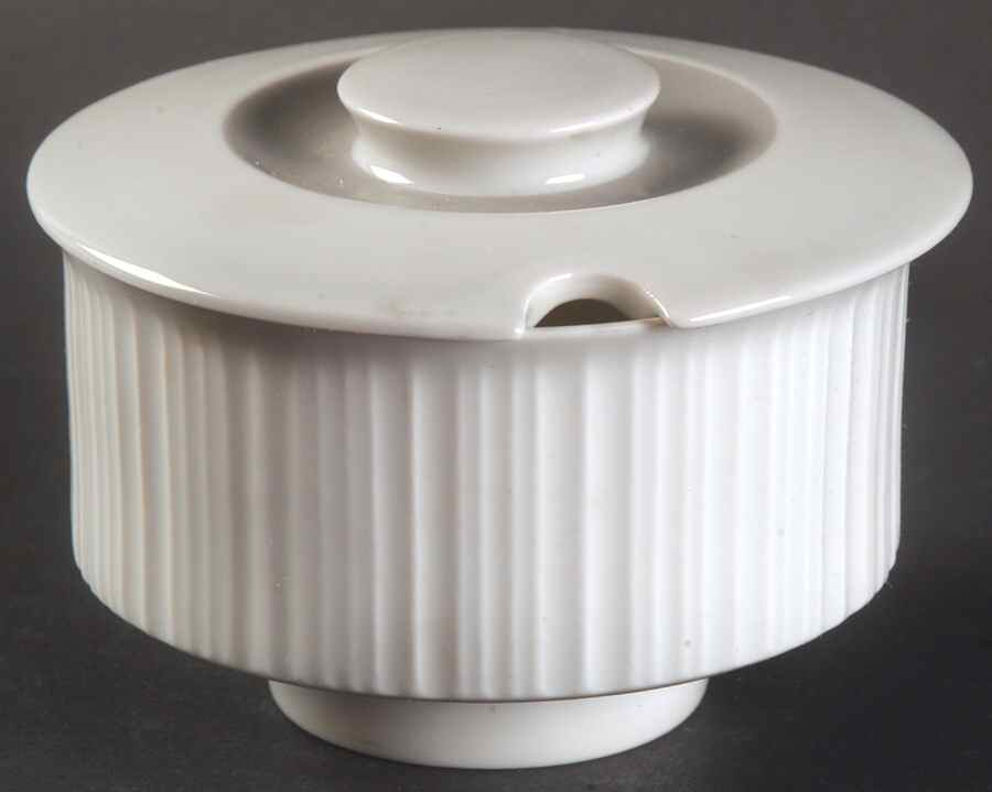 Variations White Rim with Gray (Gray Band) Sugar Bowl & Lid by Rosenthal - Continental-1