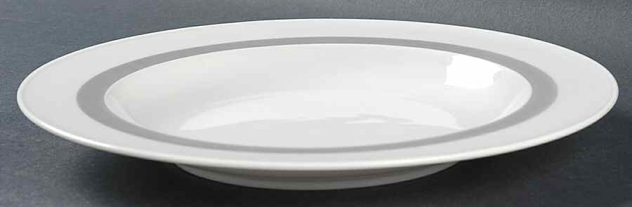 Variations White Rim with Gray (Gray Band) Large Rim Soup Bowl by Rosenthal - Continental-1