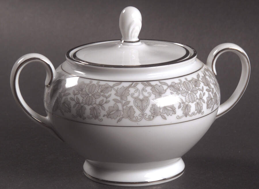 Venetian (Platinum Trim) Sugar Bowl & Lid by Rosenthal - Continental-1