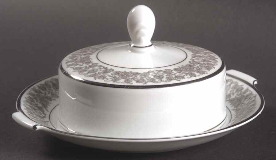 Venetian (Platinum Trim) Round Covered Butter by Rosenthal - Continental-1