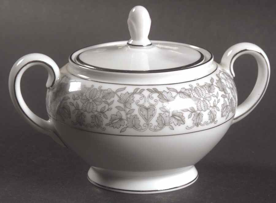 Venetian (Platinum Trim) Sugar Bowl & Lid by Rosenthal - Continental-1