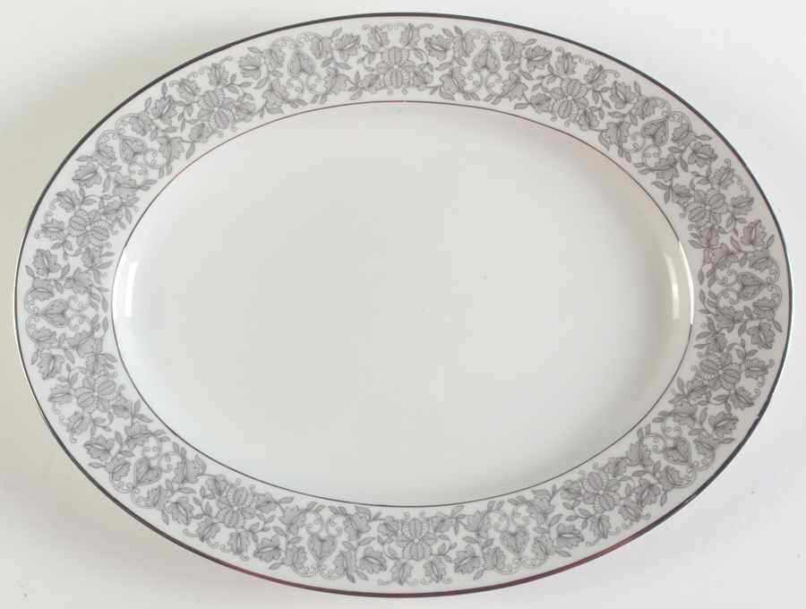 Venetian (Platinum Trim) 15" Oval Serving Platter by Rosenthal - Continental-1