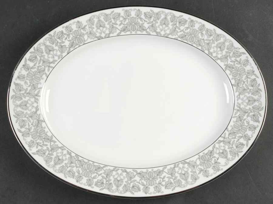 Venetian (Platinum Trim) 12" Oval Serving Platter by Rosenthal - Continental-1