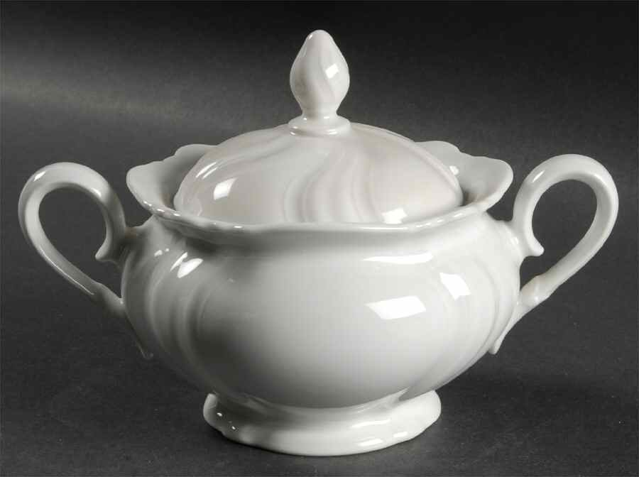 Viktoria White Sugar Bowl & Lid by Rosenthal - Continental-1