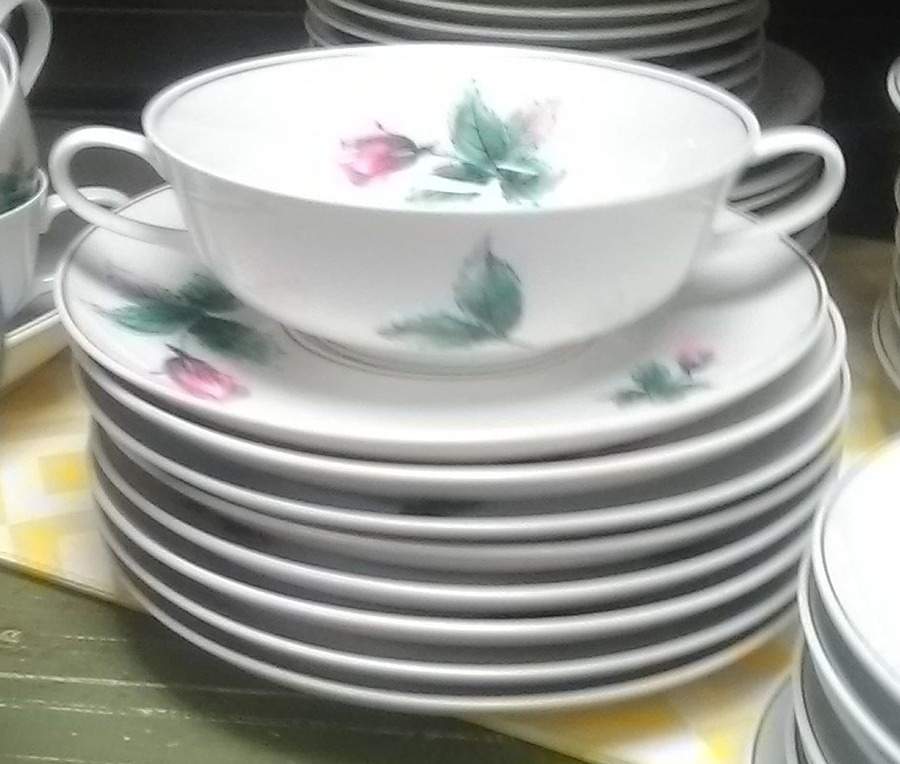 Victoria Rose Footed Cream Soup Bowl & Saucer Set by Rosenthal - Continental-1