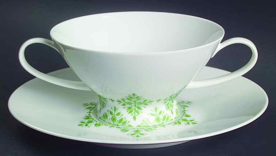 Vienna Woods Footed Cream Soup Bowl & Saucer Set by Rosenthal - Continental-1