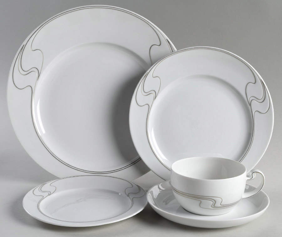 White Gold 5 Piece Place Setting by Rosenthal - Continental-1