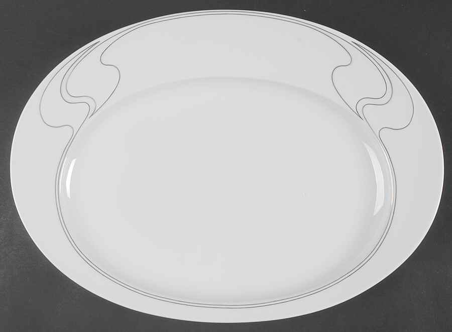 White Gold 13" Oval Serving Platter by Rosenthal - Continental-1