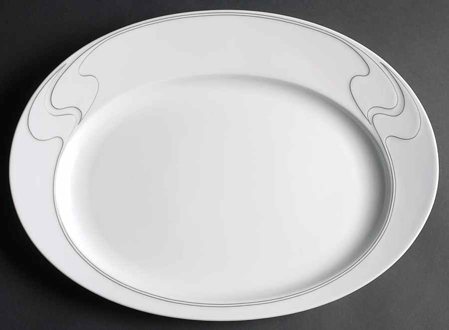 White Gold 15" Oval Serving Platter by Rosenthal - Continental-1