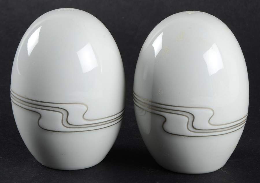 White Gold Salt & Pepper Set by Rosenthal - Continental-1