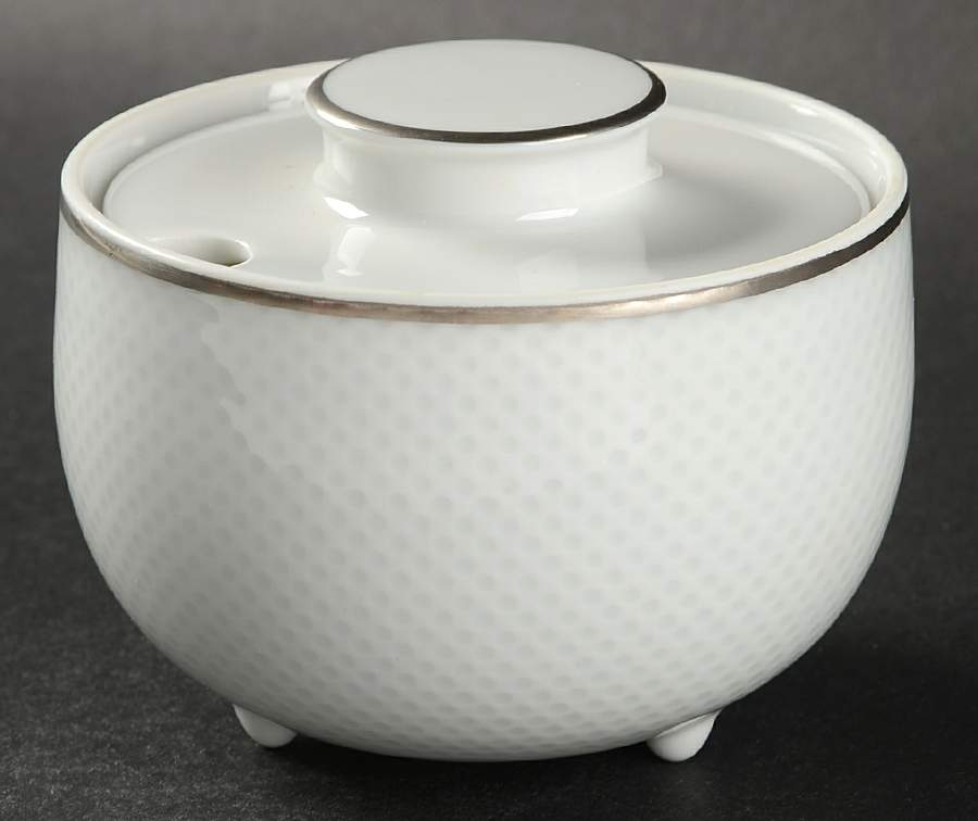 White Gold (Century Shape) Sugar Bowl & Lid by Rosenthal - Continental-1