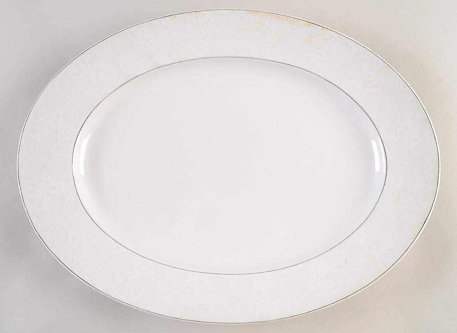 White Velvet (No Trim) 15" Oval Serving Platter by Rosenthal - Continental-1