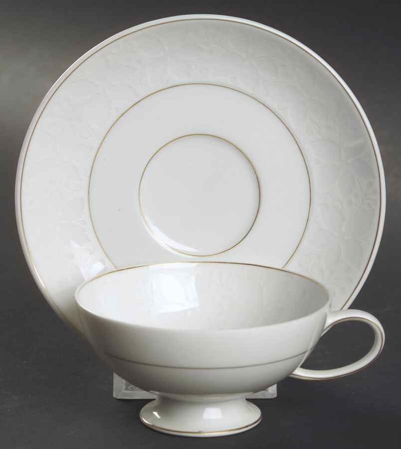 White Velvet (Gold) Footed Demitasse Cup & Saucer Set by Rosenthal - Continental-1