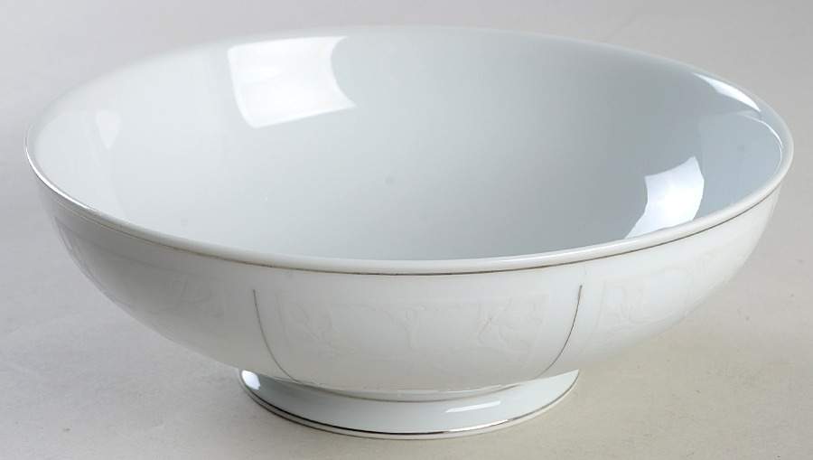 White Velvet (Platinum) 8" Round Vegetable Bowl by Rosenthal - Continental-1