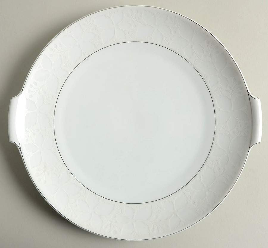 White Velvet (Platinum) Handled Cake Plate by Rosenthal - Continental-1