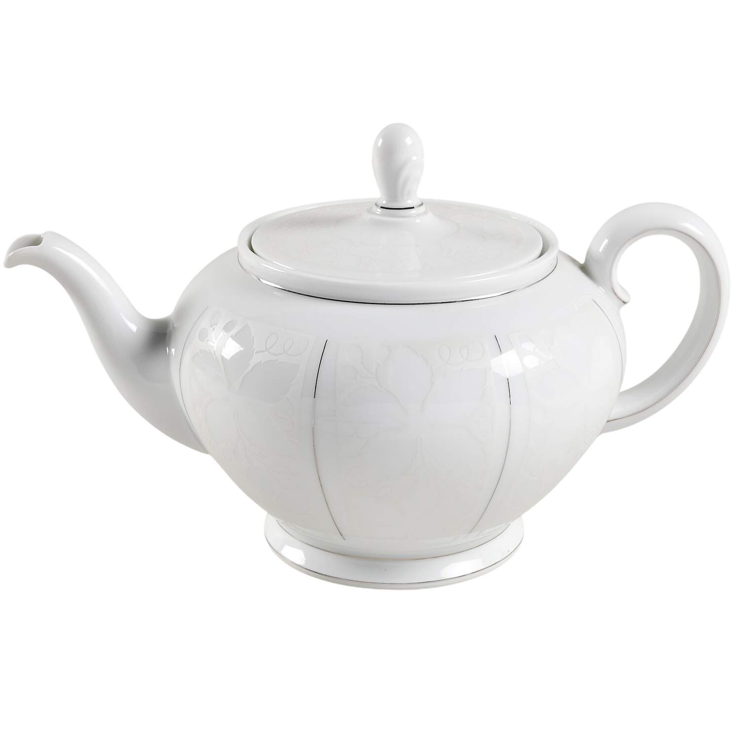 White Velvet (Platinum) Teapot & Lid by Rosenthal - Continental-1