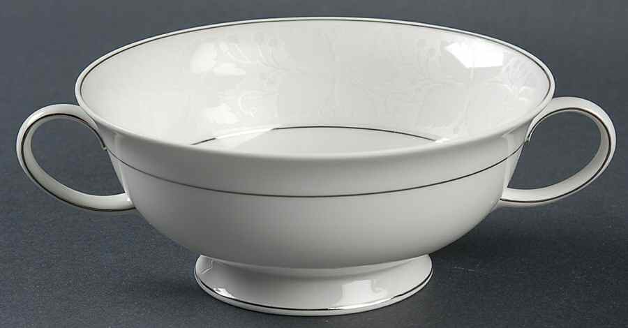 White Velvet (Platinum) Footed Cream Soup Bowl by Rosenthal - Continental-1