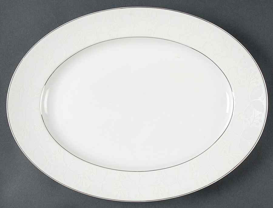 White Velvet (Platinum) 12" Oval Serving Platter by Rosenthal - Continental-1