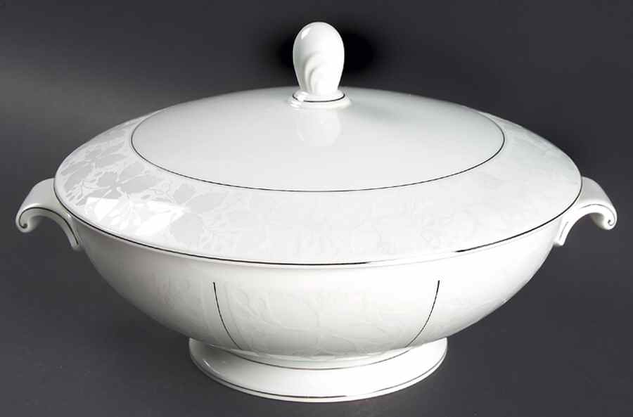 White Velvet (Platinum) Round Covered Vegetable by Rosenthal - Continental-1