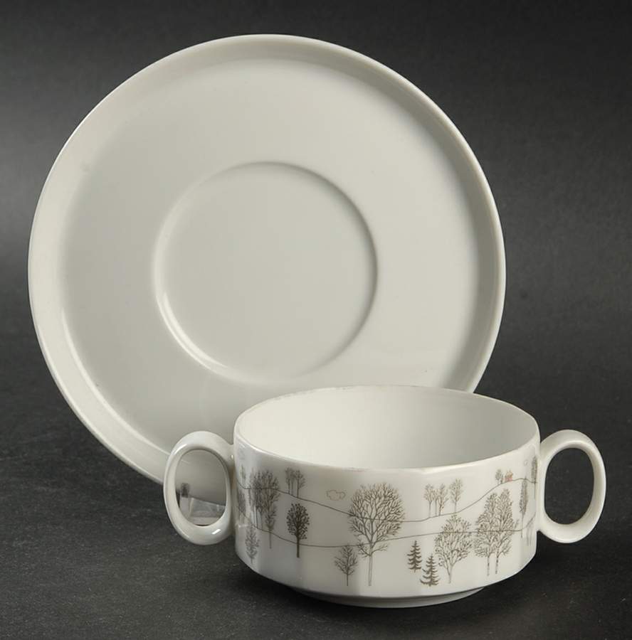 Winter Journey Flat Cream Soup Bowl & Saucer Set by Rosenthal - Continental-1