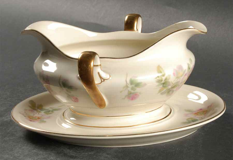 Wild Rose Gravy Boat with Attached Underplate by Rosenthal - Continental-1