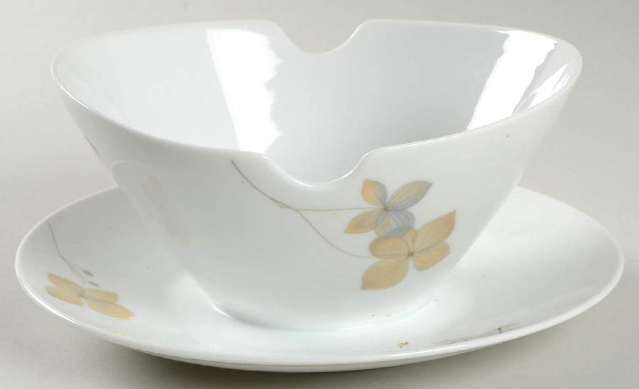 Wood Nymph Gravy Boat with Attached Underplate by Rosenthal - Continental-1