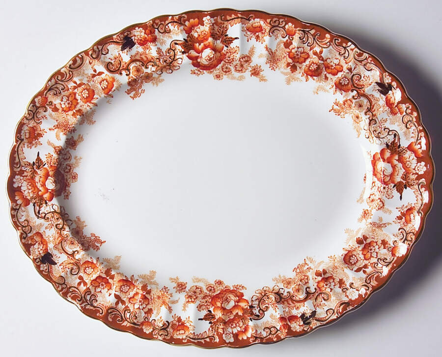 Victorian Rust 11" Oval Serving Platter by Samuel Radford-1