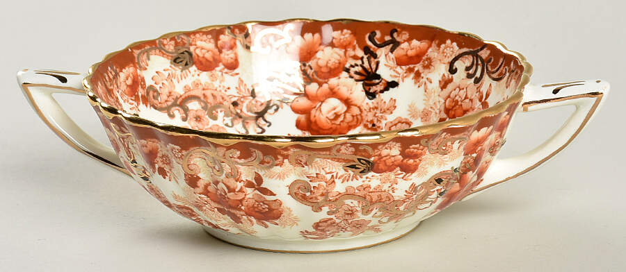 Victorian Rust Footed Cream Soup Bowl by Samuel Radford-1