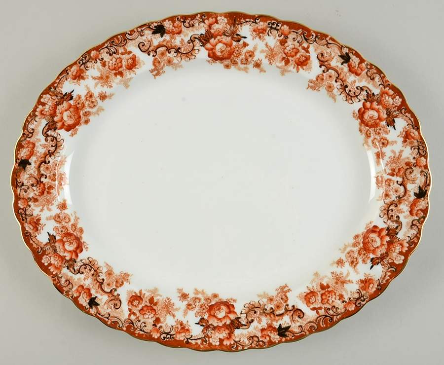 Victorian Rust 14" Oval Serving Platter by Samuel Radford-1