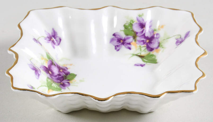 Violet (Scalloped) 4" Square Sweet Meat by Samuel Radford-1