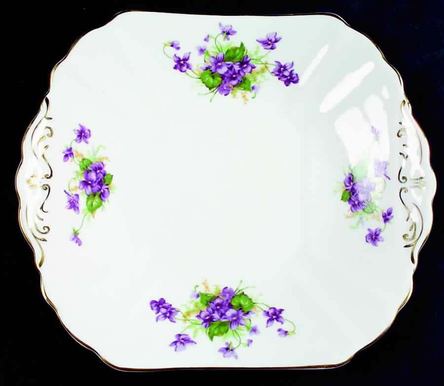 Violet (Scalloped) Square Handled Cake Plate by Samuel Radford-1