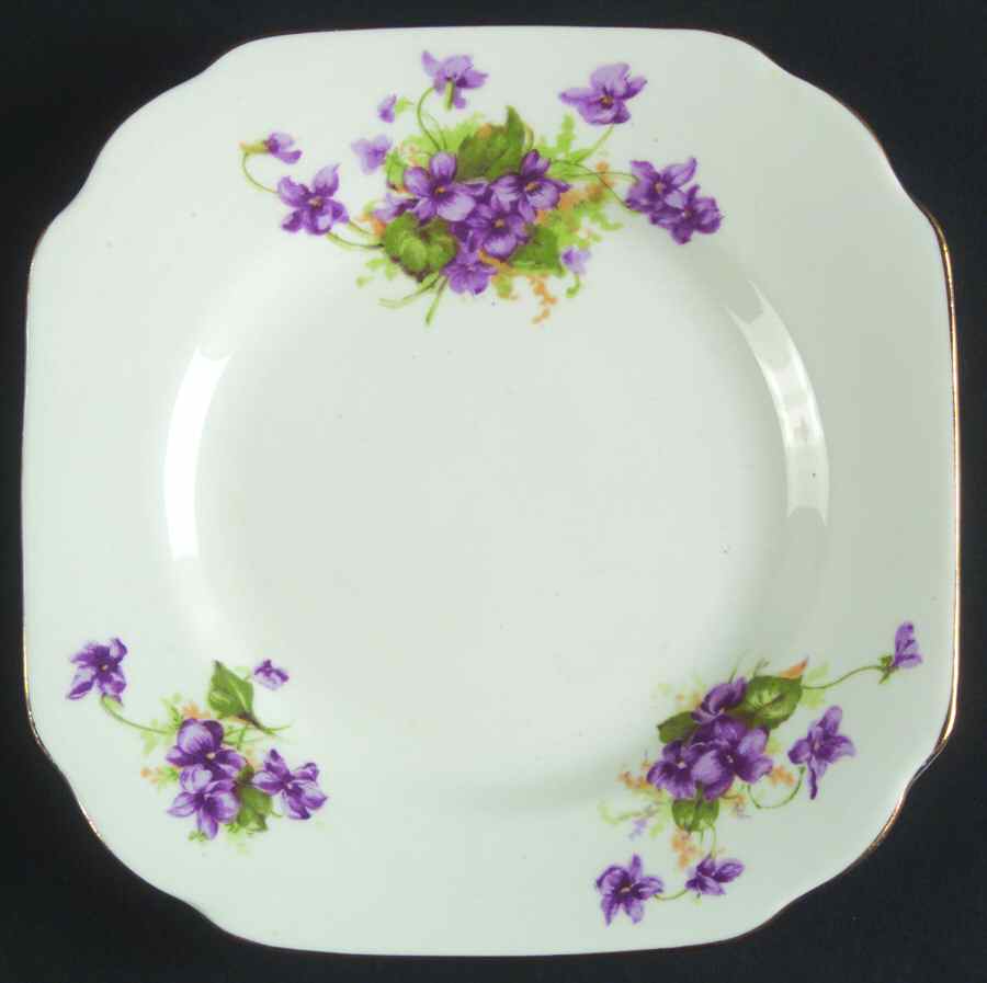 Violet (Scalloped) Square Bread & Butter Plate by Samuel Radford-1