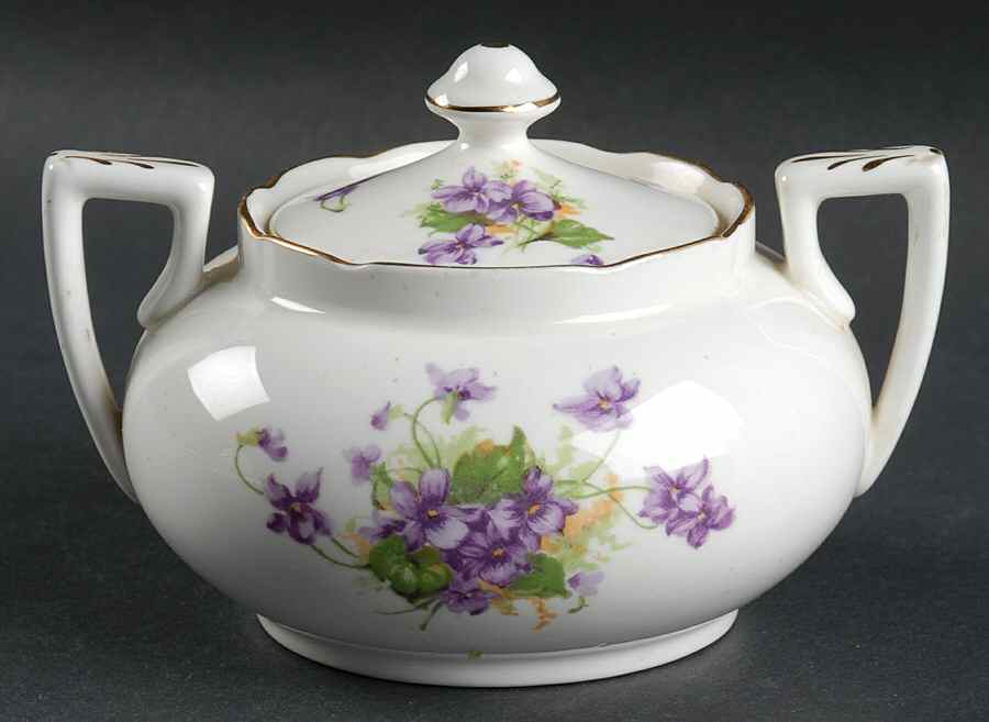 Violet (Scalloped) Sugar Bowl & Lid by Samuel Radford-1