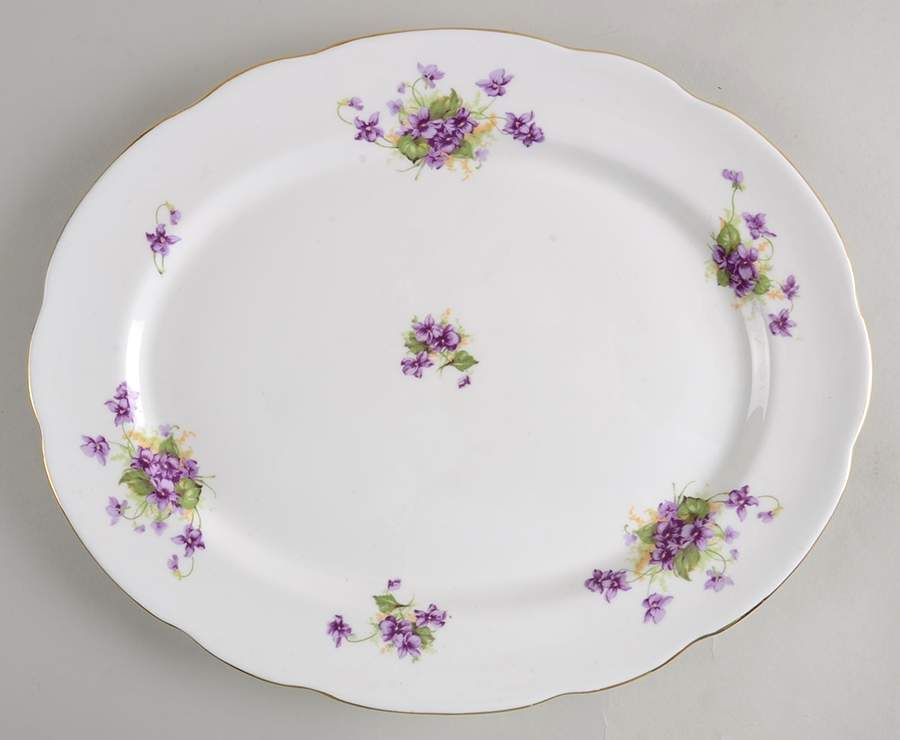 Violet (Scalloped) 13" Oval Serving Platter by Samuel Radford-1