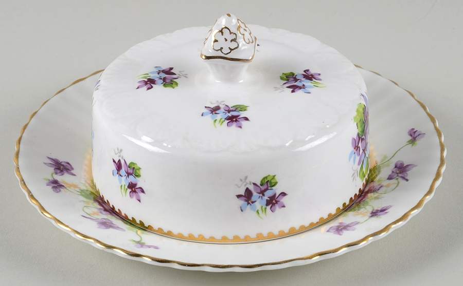 Violet (Scalloped) Round Cheese Dish & Lid by Samuel Radford-1