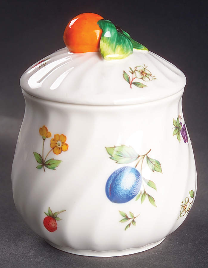 Petite Fruit Sugar Bowl & Lid by Raintree-1