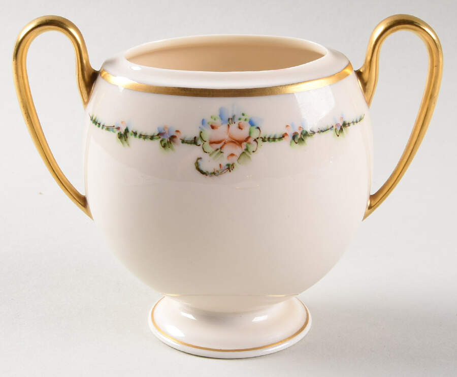 June Rose (Gold Trim) Sugar Bowl No Lid by Ransgil-1