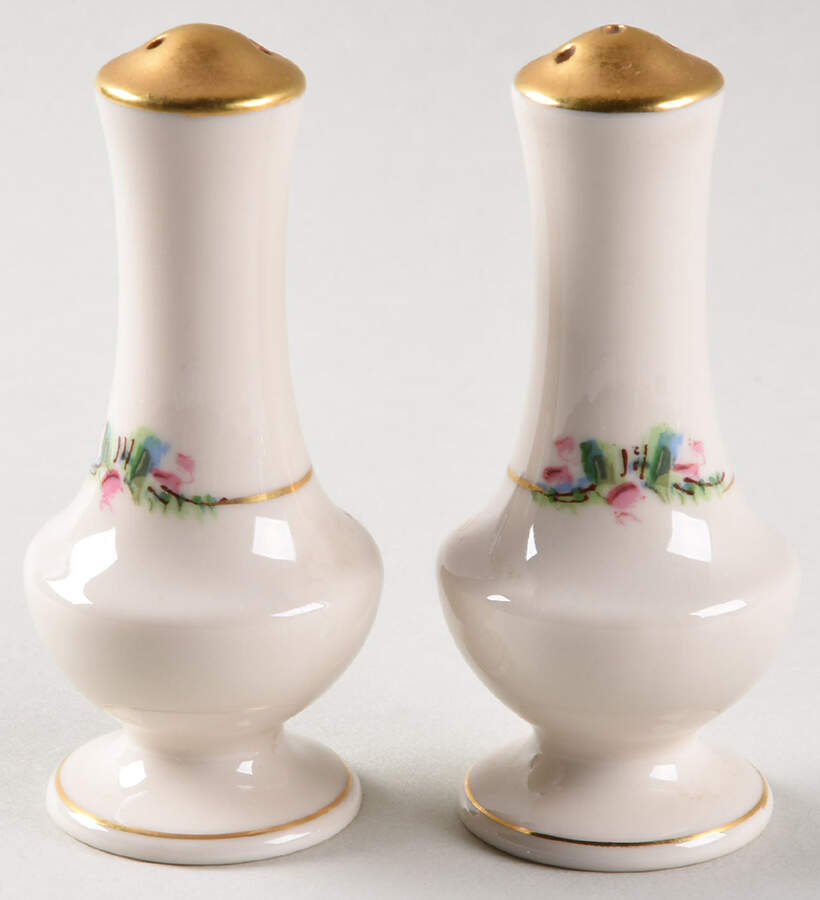 June Rose (Gold Trim) Salt & Pepper Set by Ransgil-1