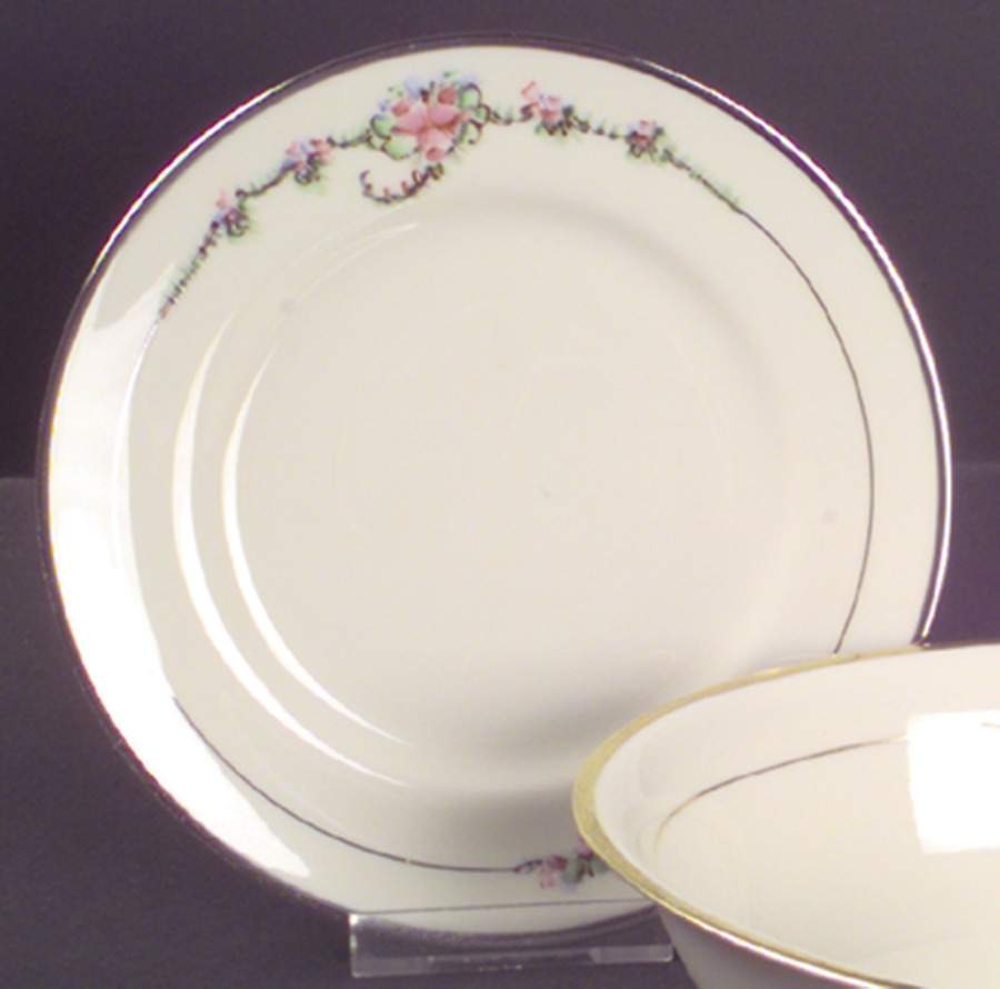 June Rose (Platinum Trim) Bread & Butter Plate by Ransgil-1