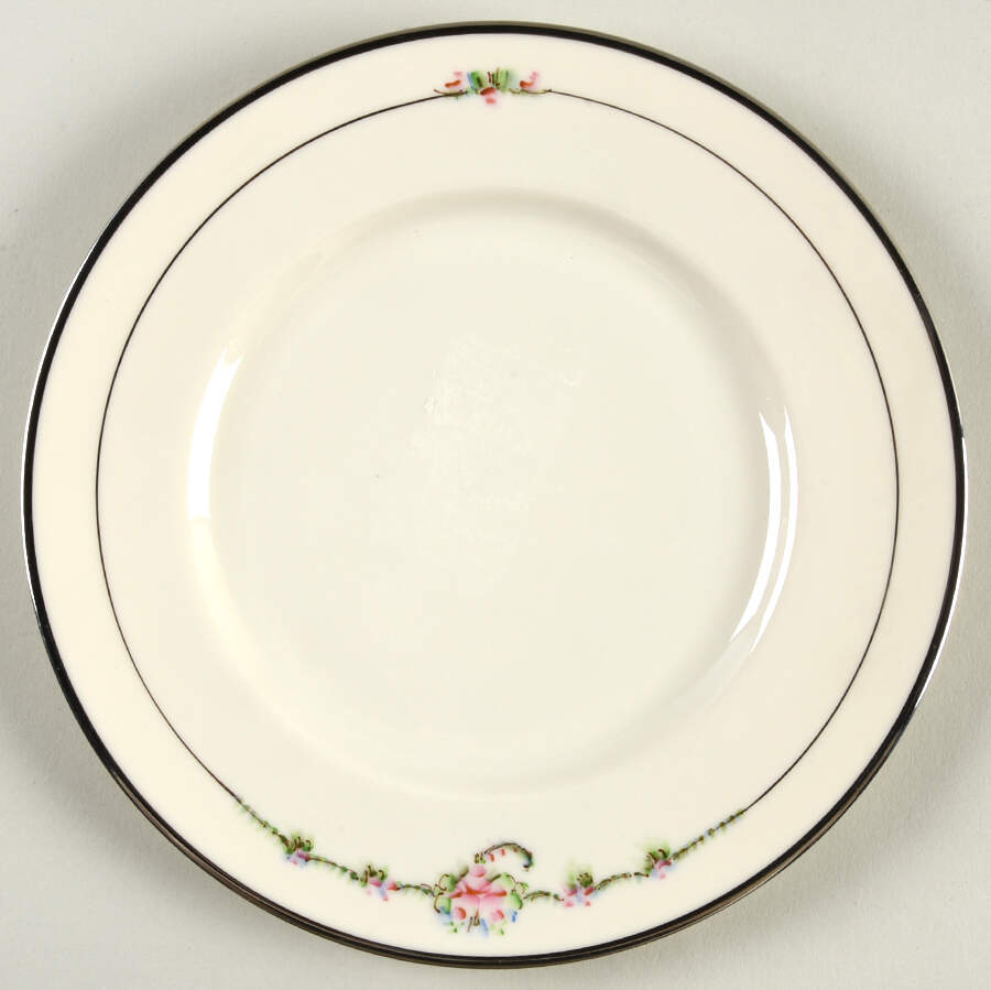 June Rose (Platinum Trim) Salad Plate by Ransgil-1
