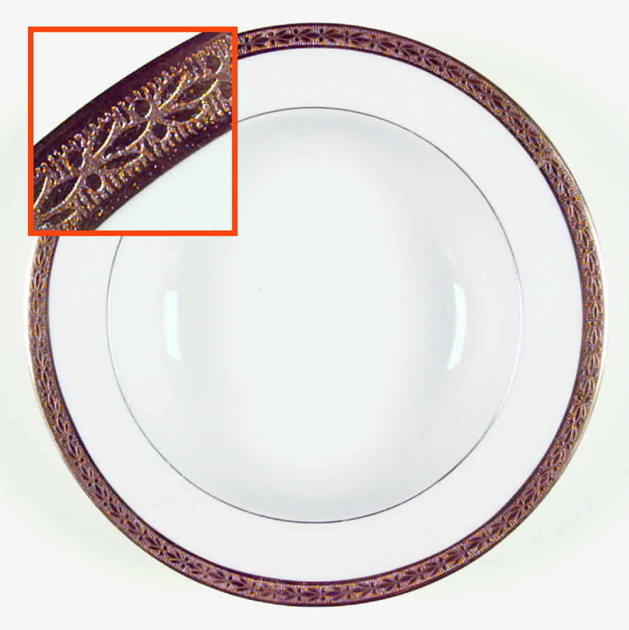 Laurel (Gold Trim) Rim Soup Bowl by Ransgil-1