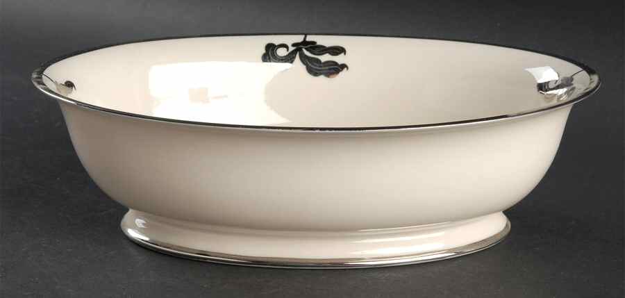 Platinum Orchid 9" Oval Vegetable Bowl by Ransgil-1