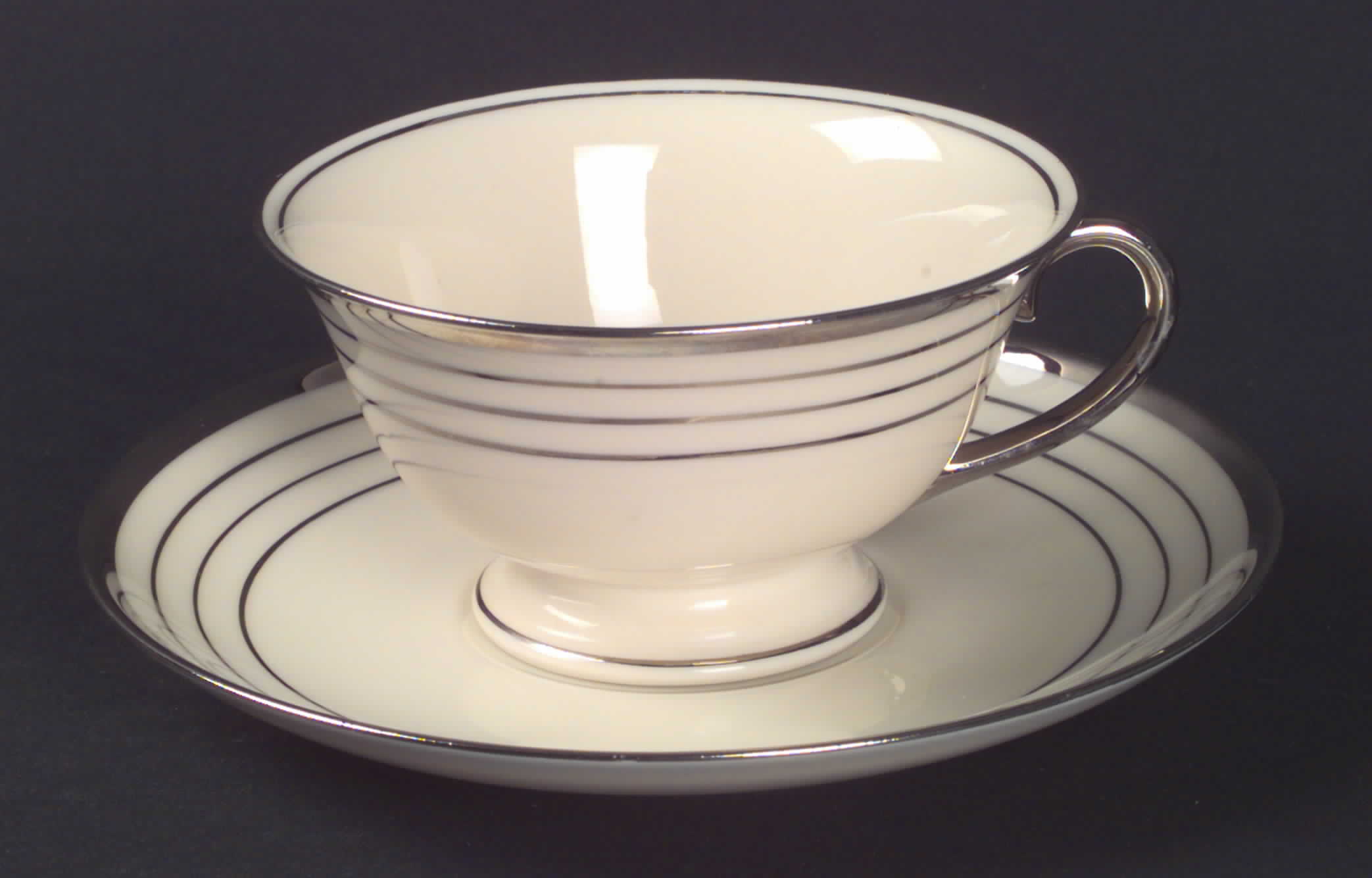 Silverite Footed Cup & Saucer Set by Ransgil-1