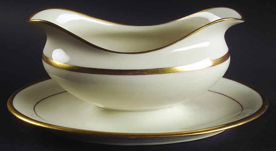 Wilshire Gold Gravy Boat with Attached Underplate by Ransgil-1