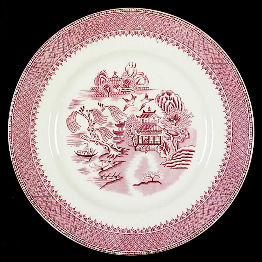 Willow Pink Luncheon Plate by Royal Alma (England)-1