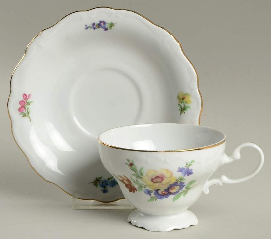 Queen Anne Footed Cup & Saucer Set by Royal Bavaria-1