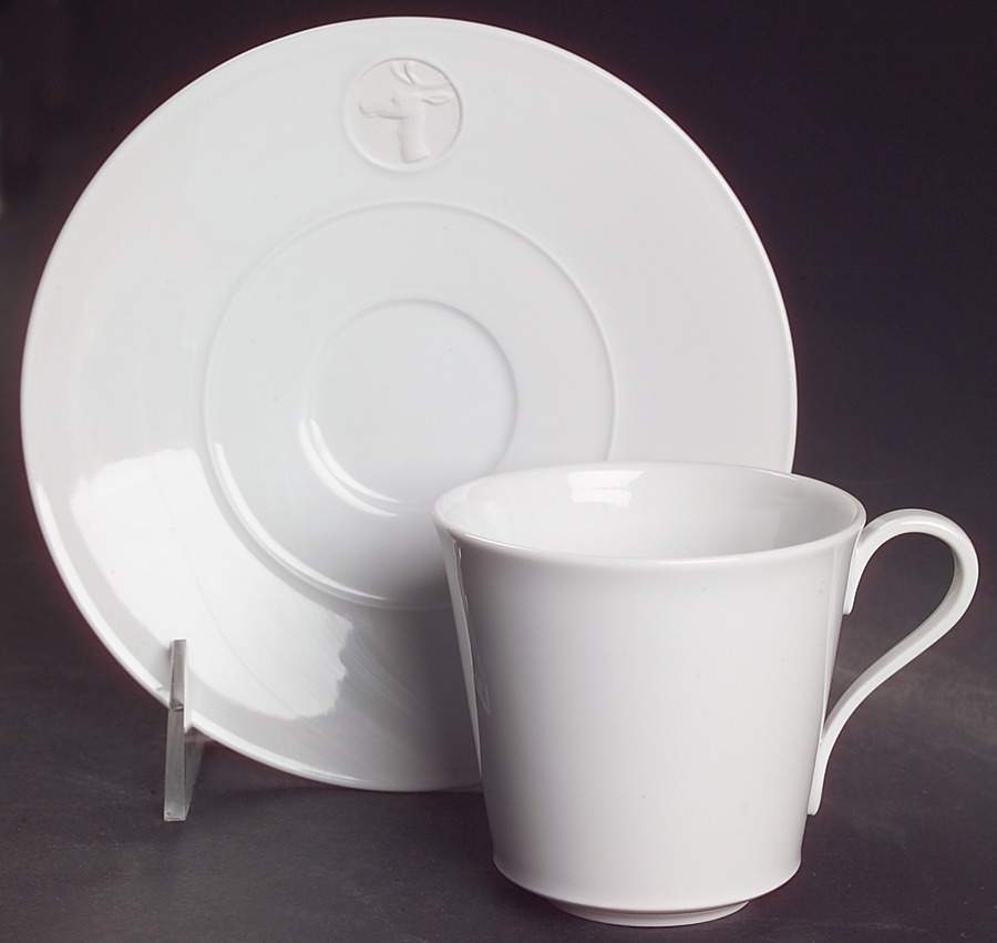 Arcadia Cream--White Flat Cup & Saucer Set by Royal Berlin-1