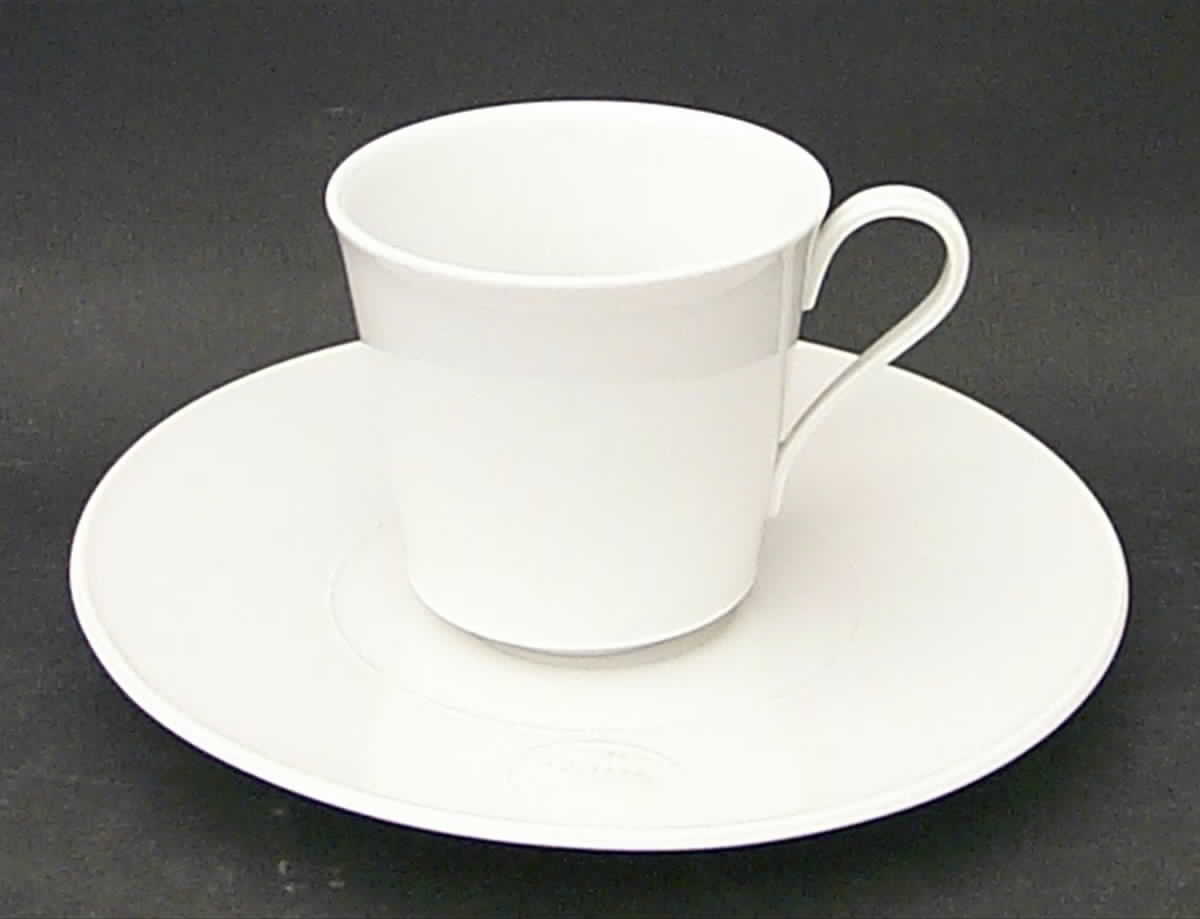 Arcadia Cream--White Flat Cup & Saucer Set by Royal Berlin-1