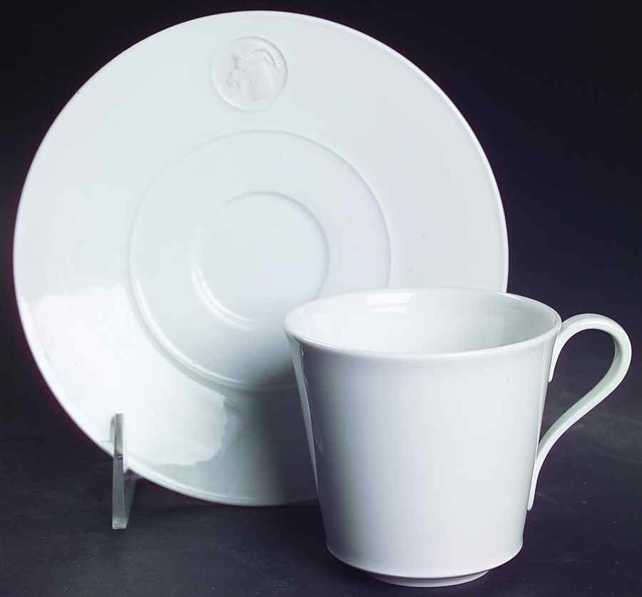 Arcadia Cream--White Flat Cup & Saucer Set by Royal Berlin-1